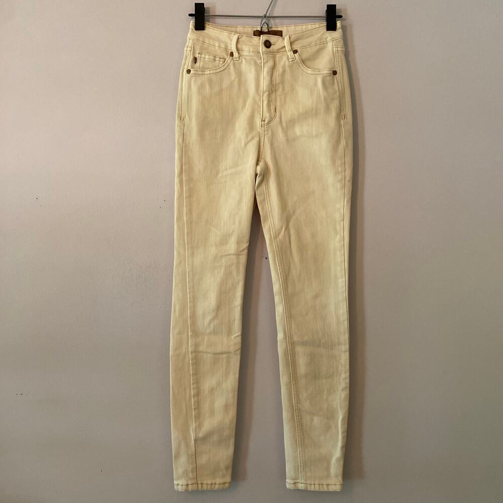 Judy Blue Cream Garment Dyed Skinny High Rise Pants Jeans Women's size 3 / 26